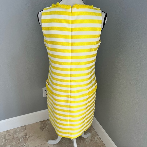 Badgley Mischka Yellow and White Striped Mini Dress - Picture 5 of 15